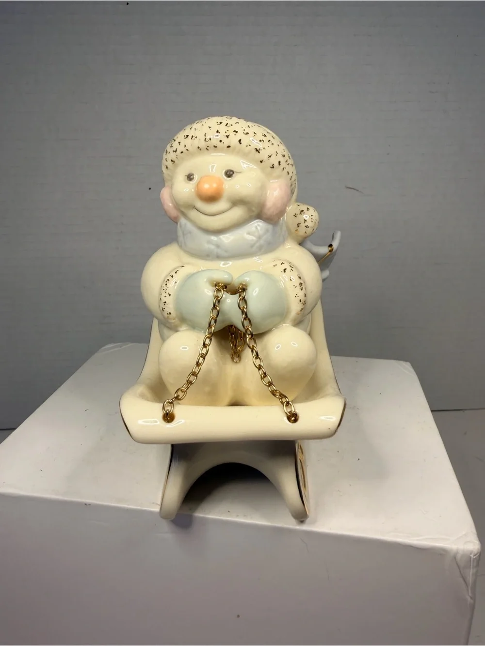 Lenox Snowlight Sleighlight Votive Snowman Sled Candle Holder